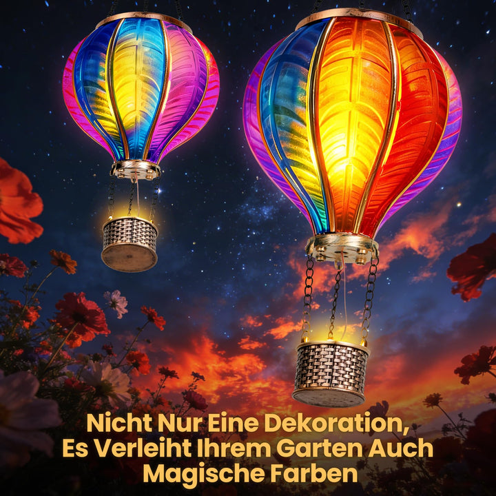 Solar Heissluftballon Laterne 2er-Set 46,5x13,8 cm Flammeneffekt Garten - Bild 6