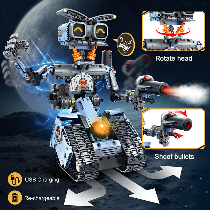 Roboter Bausatz 5-in-1 mit LED-Augen &amp; App-Steuerung ab 8 Jahren - Bild 6