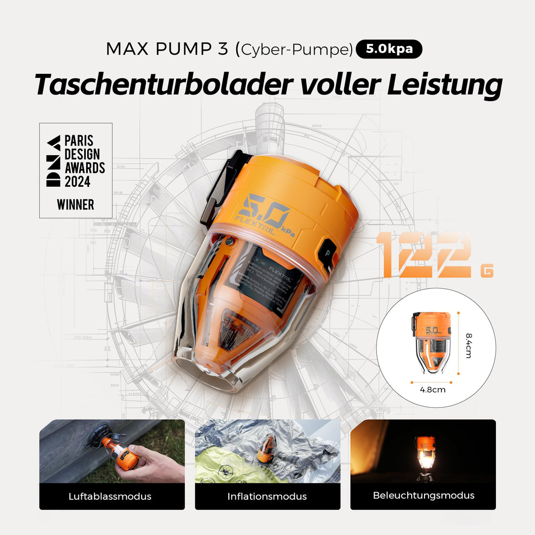 Elektrische Luftpumpe Mini 5,0 kPa 500 L/min mit Campinglampe - Bild 2