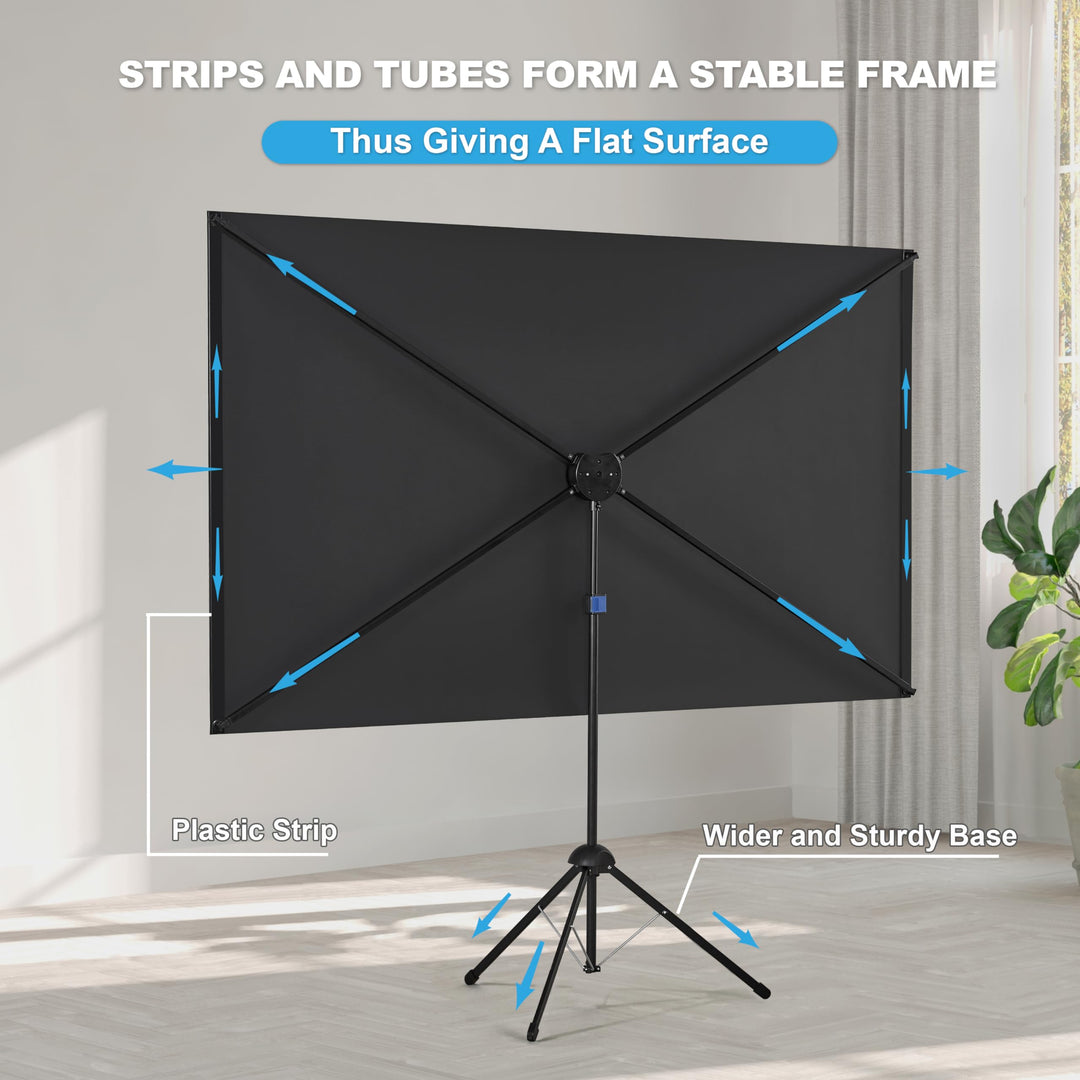 Beamer Leinwand 120 Zoll mit Stativ 16:9 4K HD für Heimkino - Bild 3