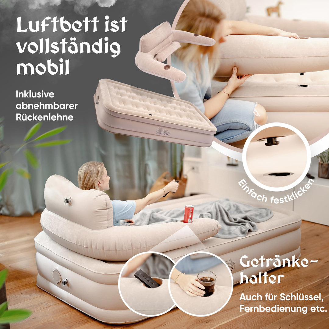 Luftbett selbstaufblasend 3-in-1 Sofa &amp; Gästebett 200x100 cm - Bild 3