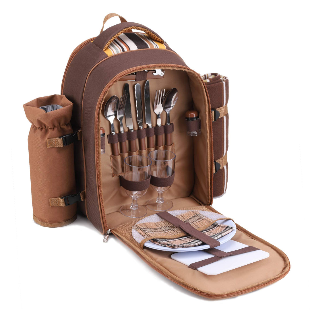 Picknickrucksack 2 Personen mit Kühlfach, Decke und Besteck-Set - Bild 2