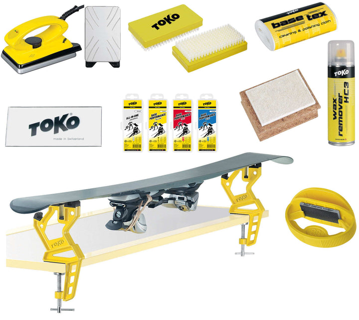 Skiwachs-Set 12-teilig mit Bügeleisen, Skispanner und Kantenschärfer