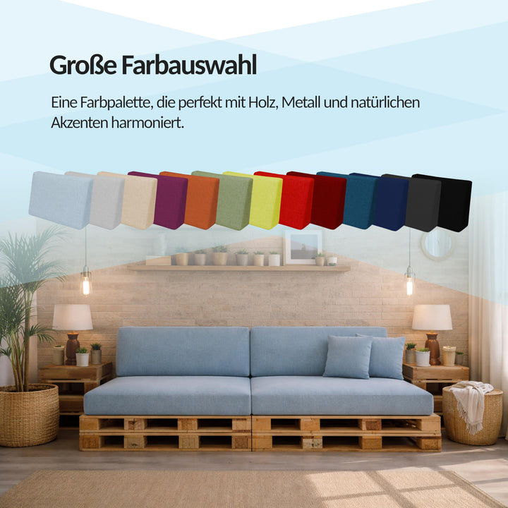 Palettenkissen 2er Set wasserabweisend 120x80 + 120x40 Anthrazit - Bild 3