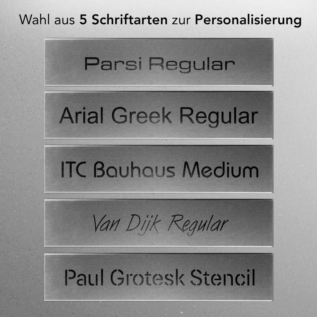 Wand-Briefkasten Stahl personalisierbar mit Gravur Anthrazit RAL 7016 - Bild 2