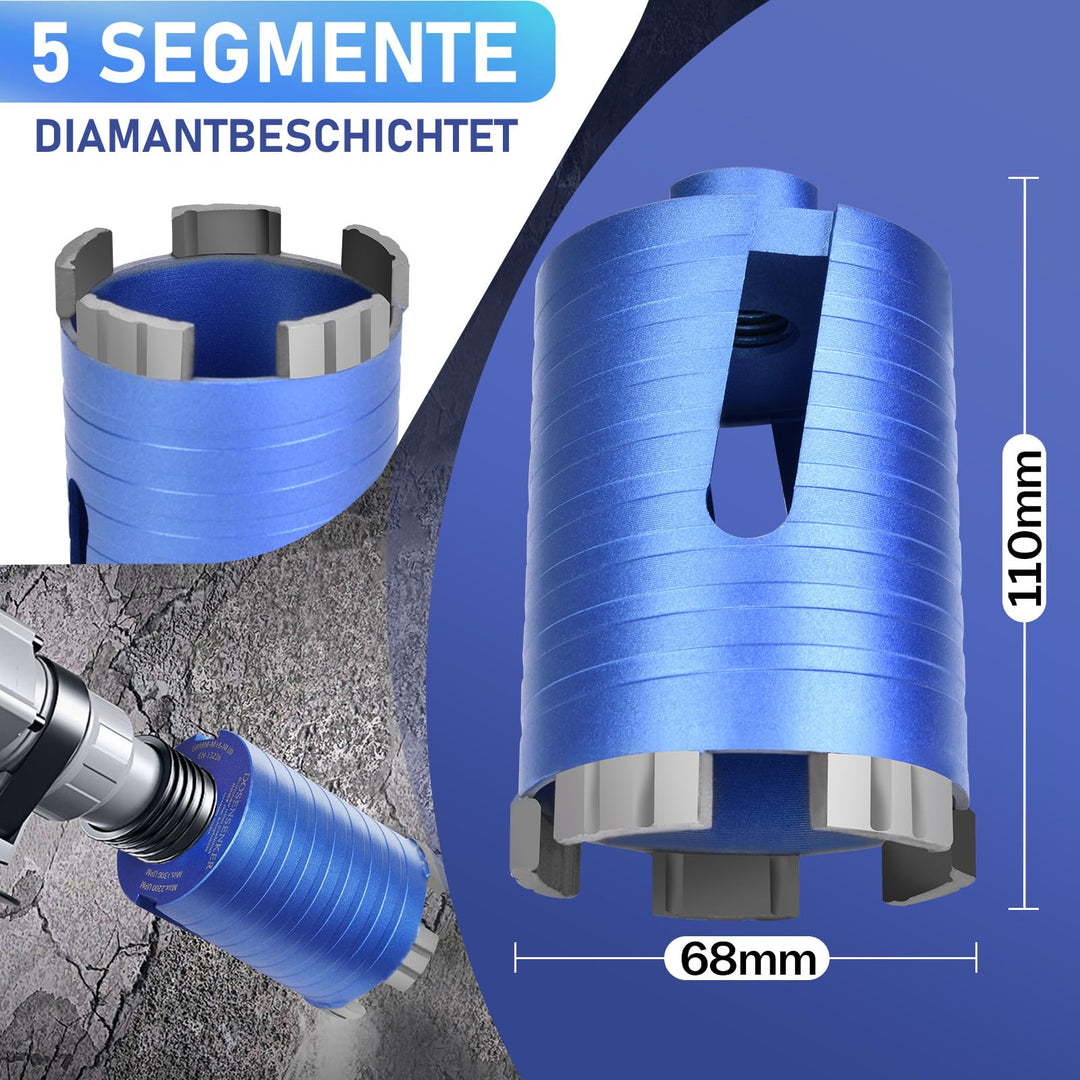 Diamant-Bohrkrone 68 mm SDS Plus M16 für Mauerwerk und Beton - Bild 4