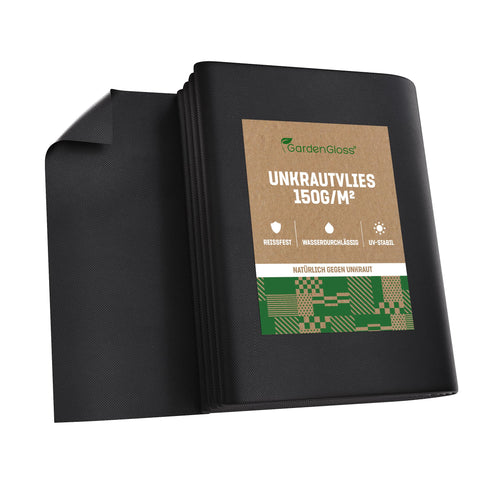 Unkrautvlies Gartenvlies 150g/m² schwarz 10x2m gefaltet