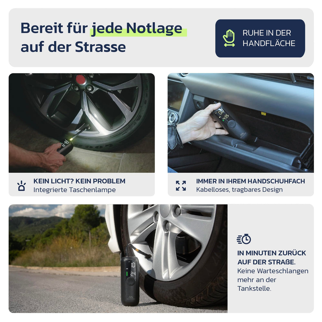 Akku-Luftpumpe 10,3 Bar LCD-Display für Auto, Fahrrad &amp; Motorrad - Bild 7