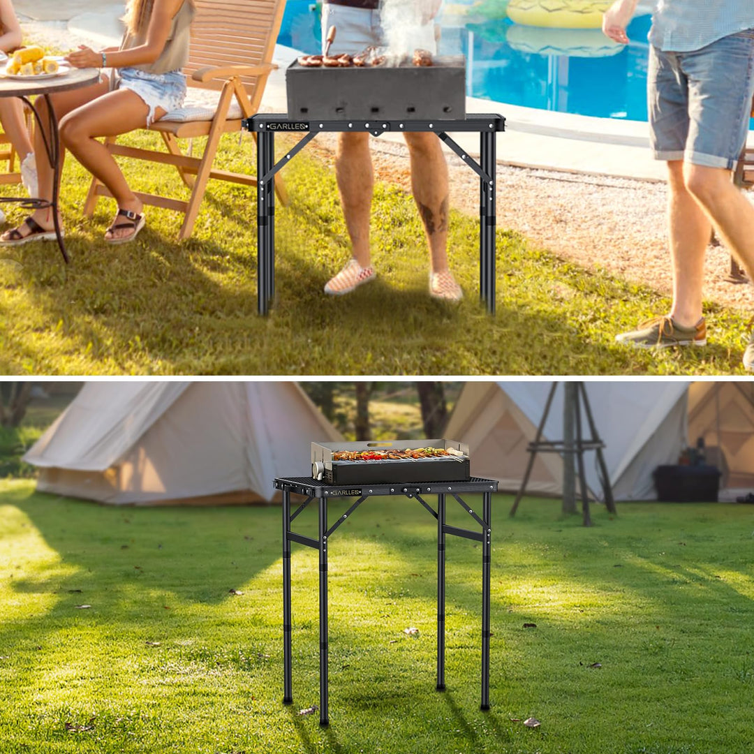 Klapptisch Camping höhenverstellbar 58x40cm Aluminium 3 Höhen - Bild 7