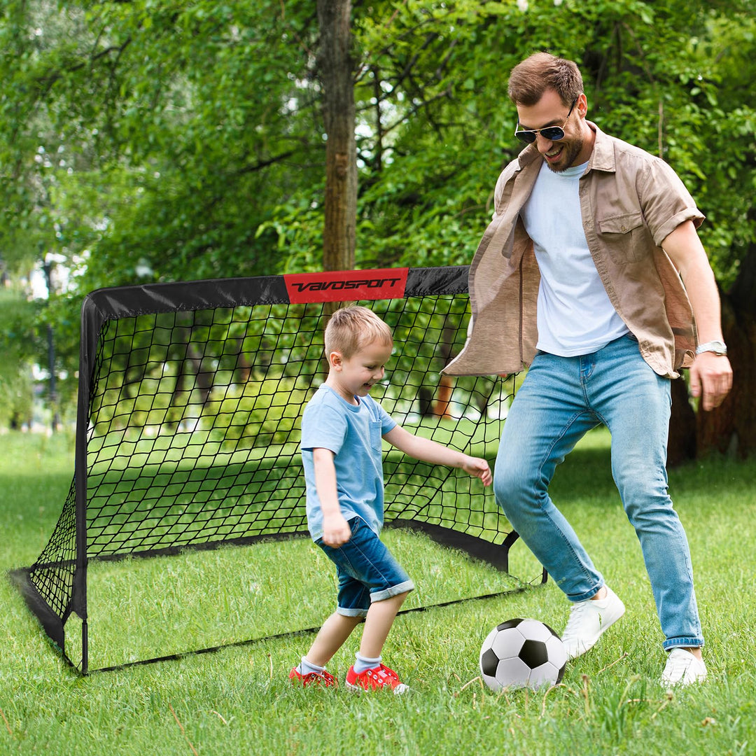 Fussballtor Set Pop-Up 2er faltbar 1,2x0,9m mit Ball Hütchen Pumpe - Bild 6