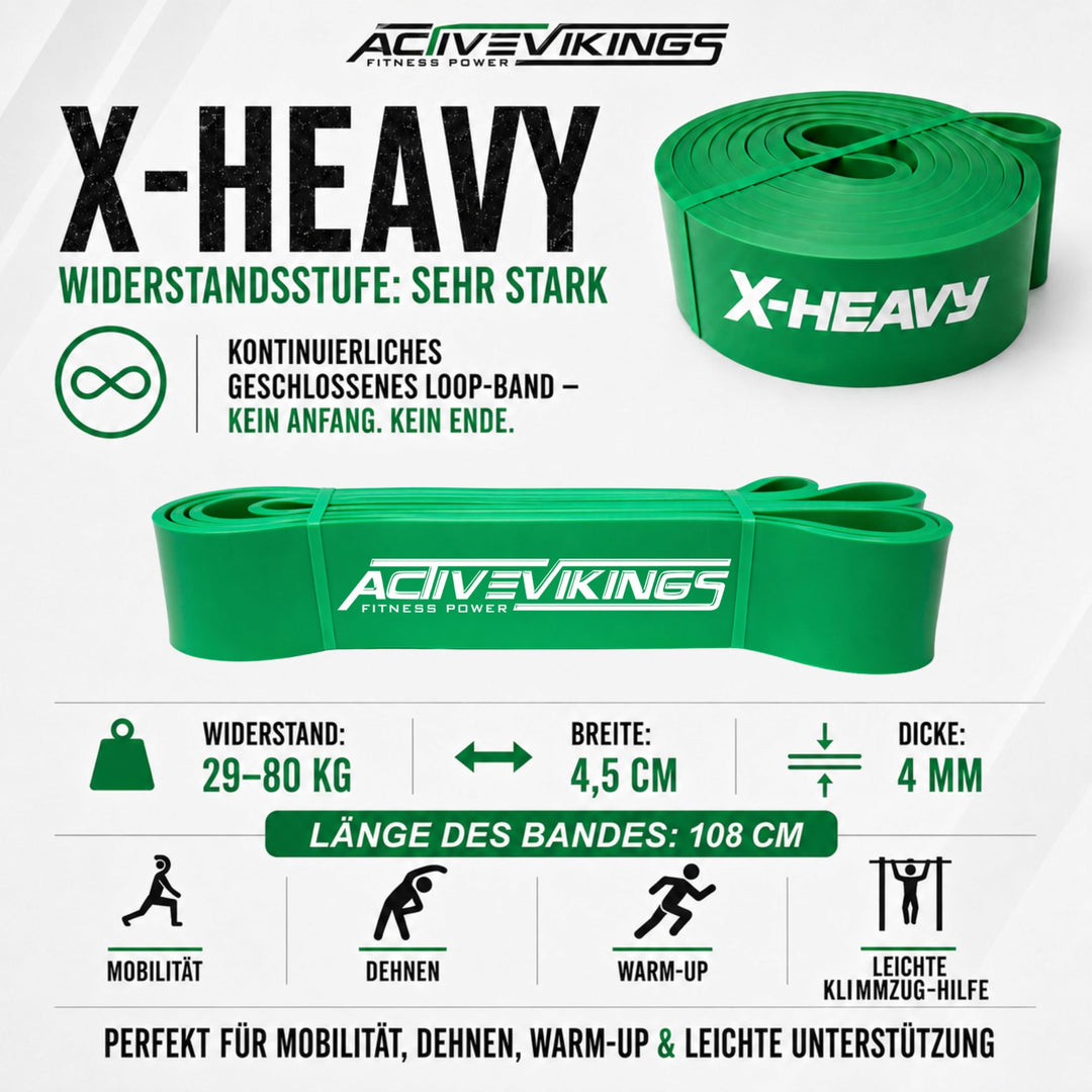 Widerstandsband X-Heavy 29-80 kg Naturlatex für Klimmzüge &amp; Krafttraining - Bild 3