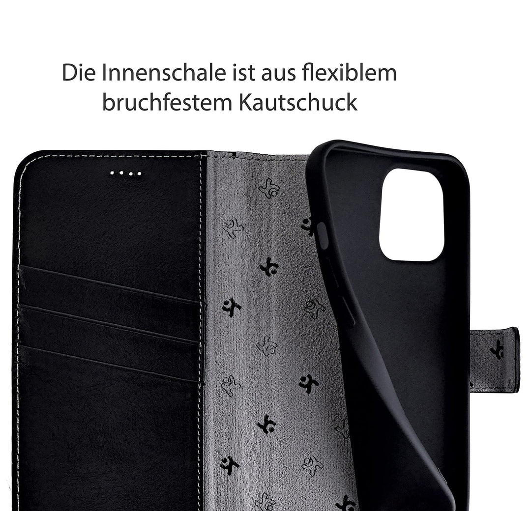 Handy-Lederhülle iPhone 12 mini Echtleder Slim mit 3 Kartenfächern - Bild 8