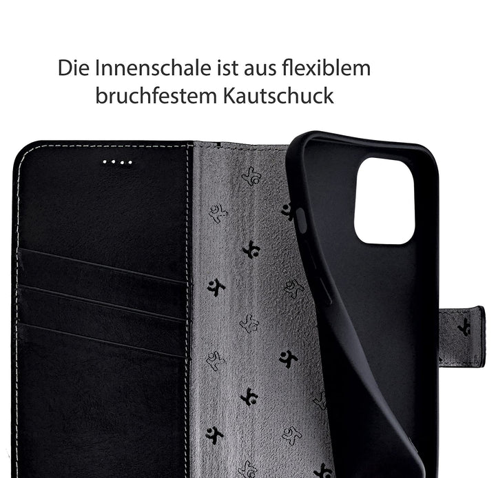 Handy-Lederhülle iPhone 12 mini Echtleder Slim mit 3 Kartenfächern - Bild 8