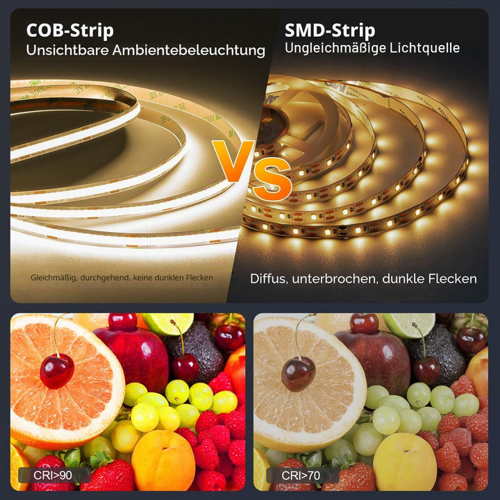 COB LED Streifen 10m dimmbar 2700K-6500K mit App und Fernbedienung - Bild 7