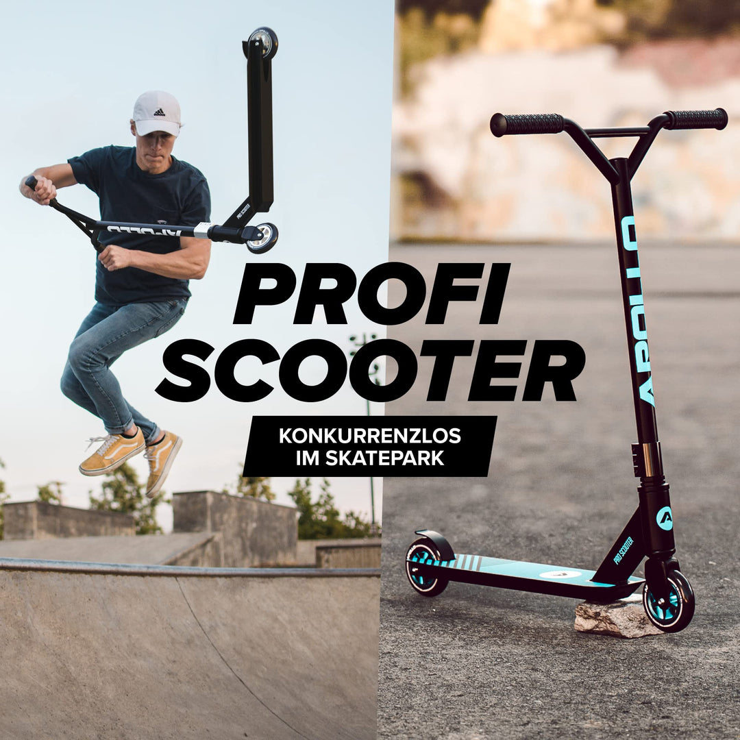 Stunt Scooter Aluminium 100mm Rollen ABEC-9 ab 6 Jahre Schwarz/Blau - Bild 2