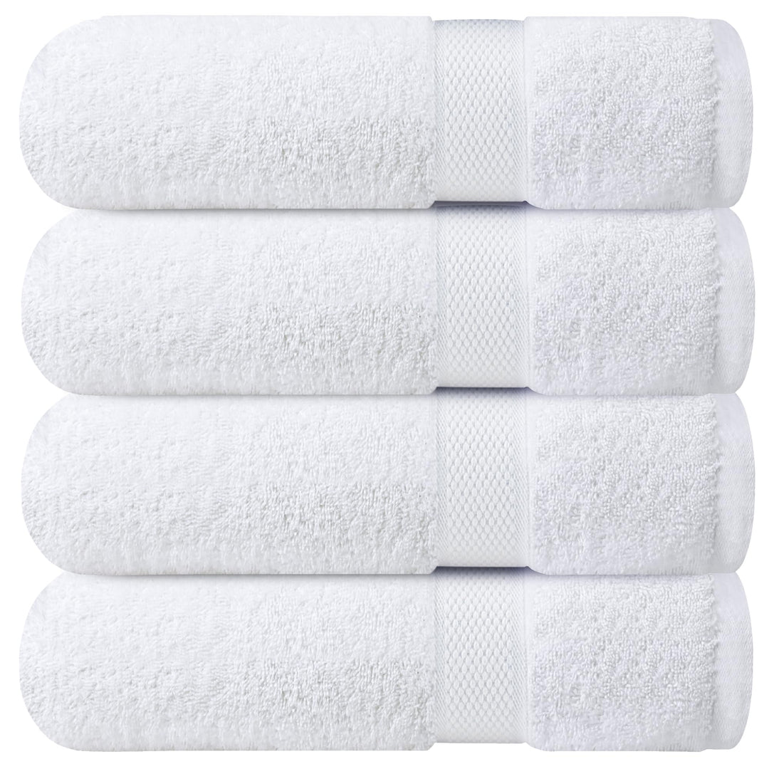 Badetücher Frottee 4er-Set Baumwolle 70x140 cm Weiss