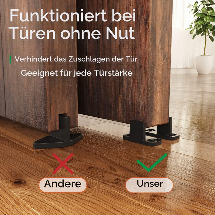 Schiebetür Schienen-Set Stahl schwarz 183 cm bis 105 kg Traglast - Bild 6