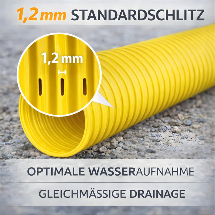 Drainagerohr DN50 10m mit Filtervlies PVC flexibel geschlitzt - Bild 4