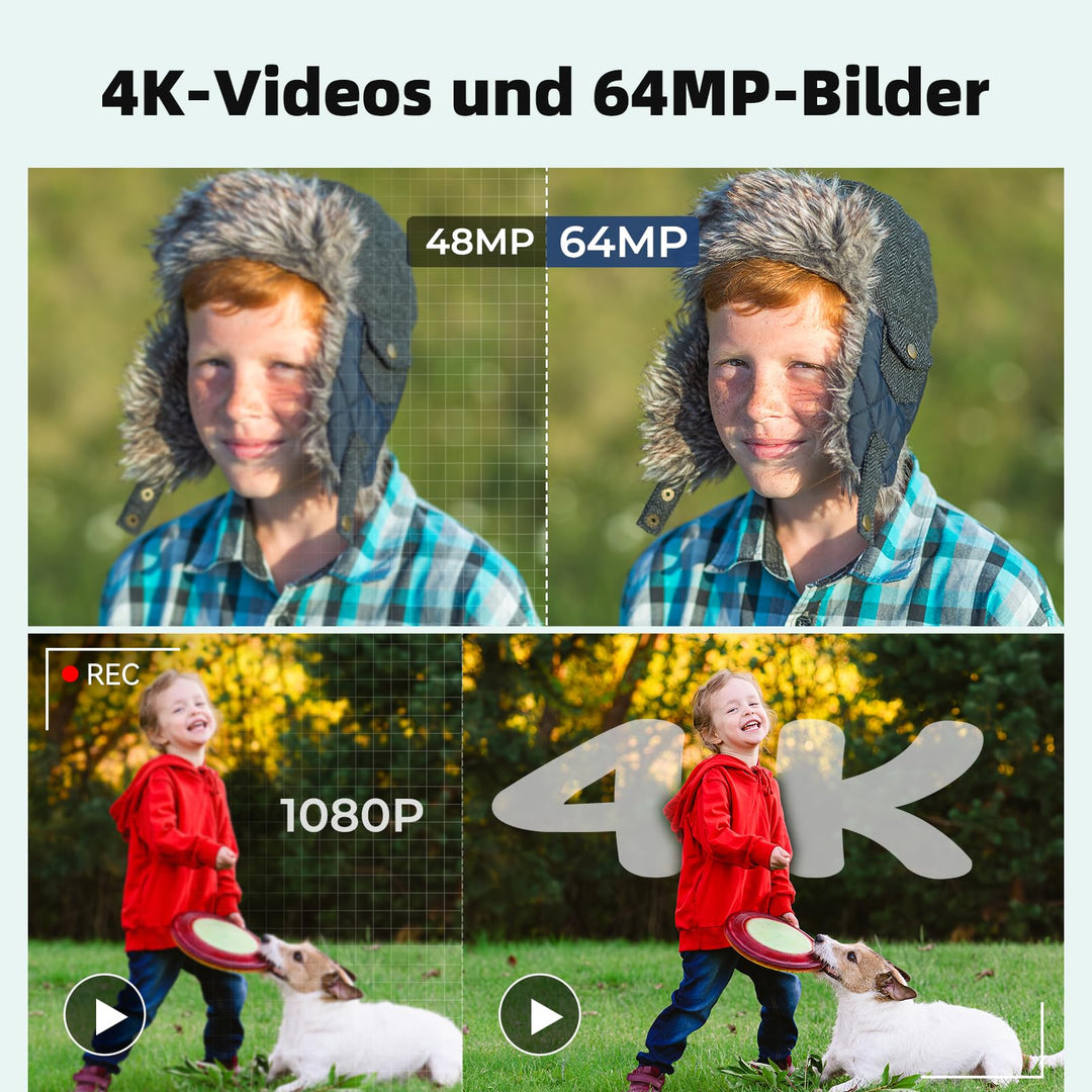 Digitalkamera 4K 64MP mit Dual-Display 18x Zoom für Kinder - Bild 2