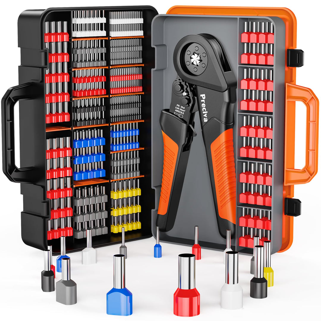 Crimpzange Sechskant mit 1300 Aderendhülsen 0.08–16mm² Set