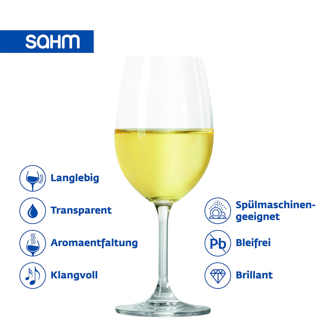 Weissweingläser 6er Set Klarglas 450 ml Stielglas Spülmaschinenfest - Bild 4