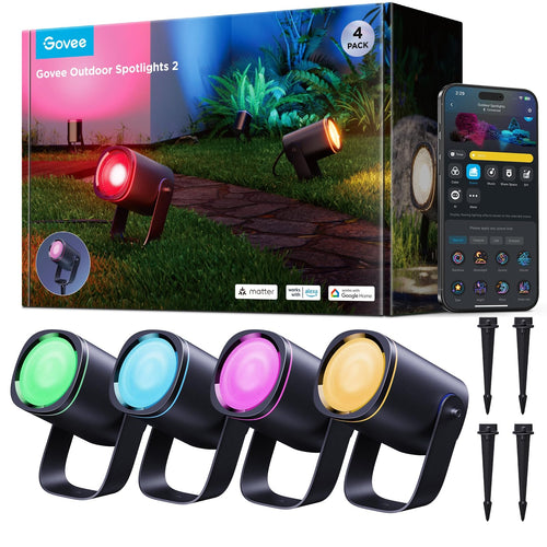 Outdoor Strahler RGBWIC 700lm Smart 4er-Set fuer Garten