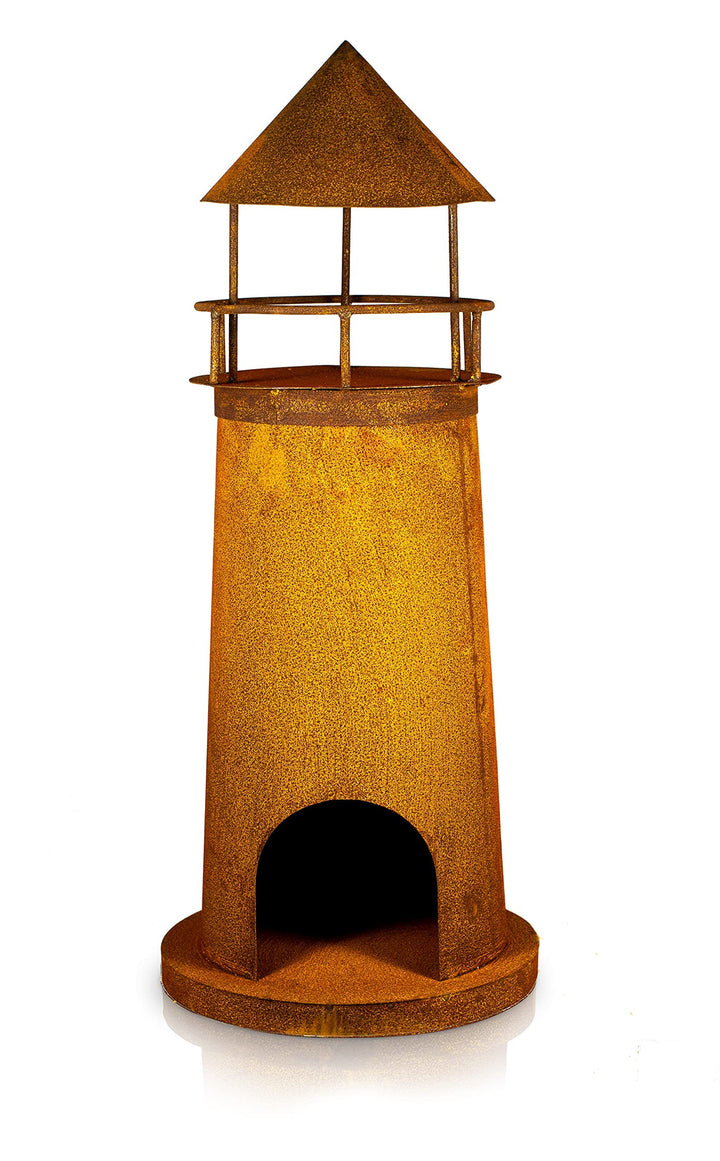 Leuchtturm Deko Skulptur Edelrost Metall für Garten und Terrasse - Bild 6