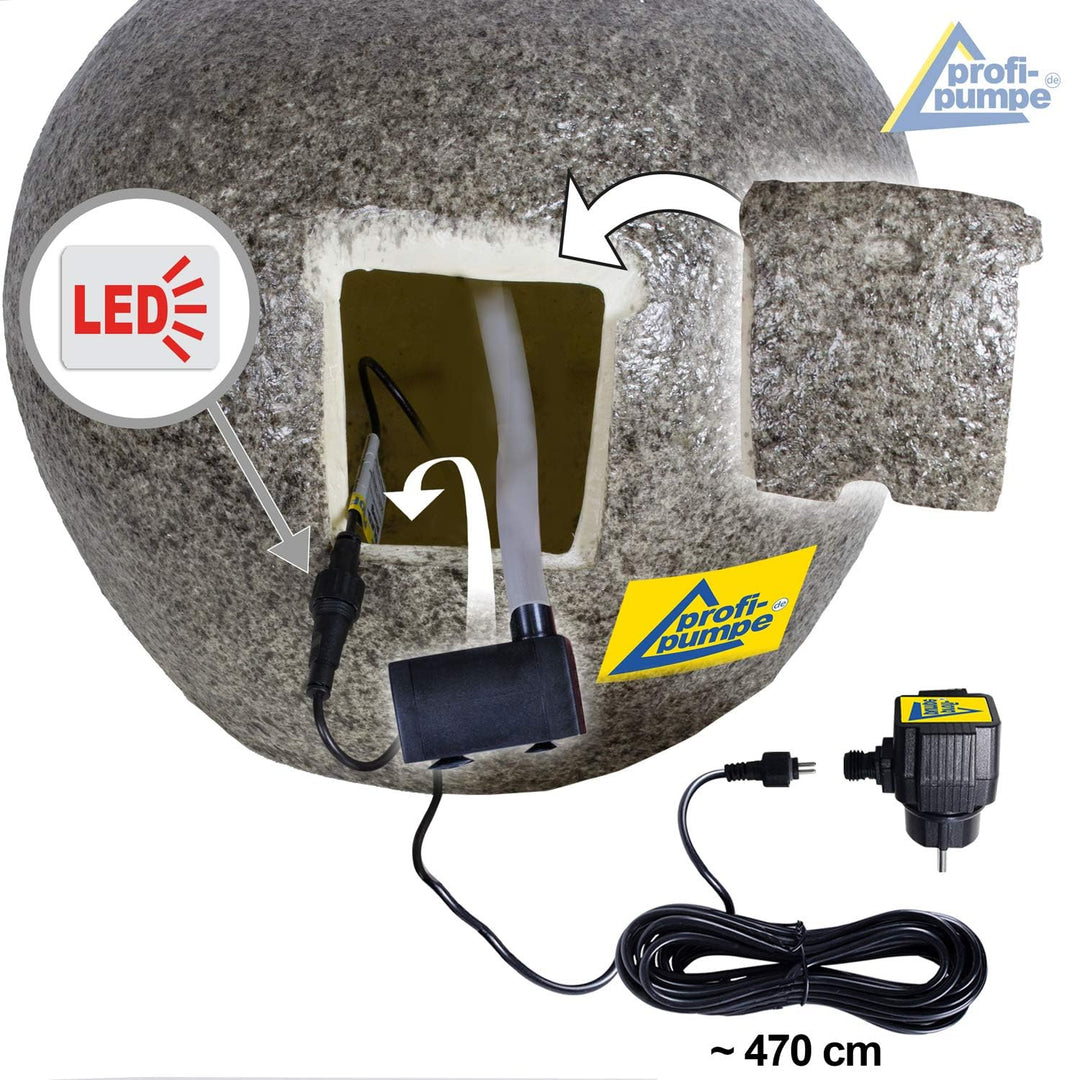 Gartenbrunnen mit LED-Beleuchtung Polyresin 39x39x33 cm Indoor Outdoor - Bild 6