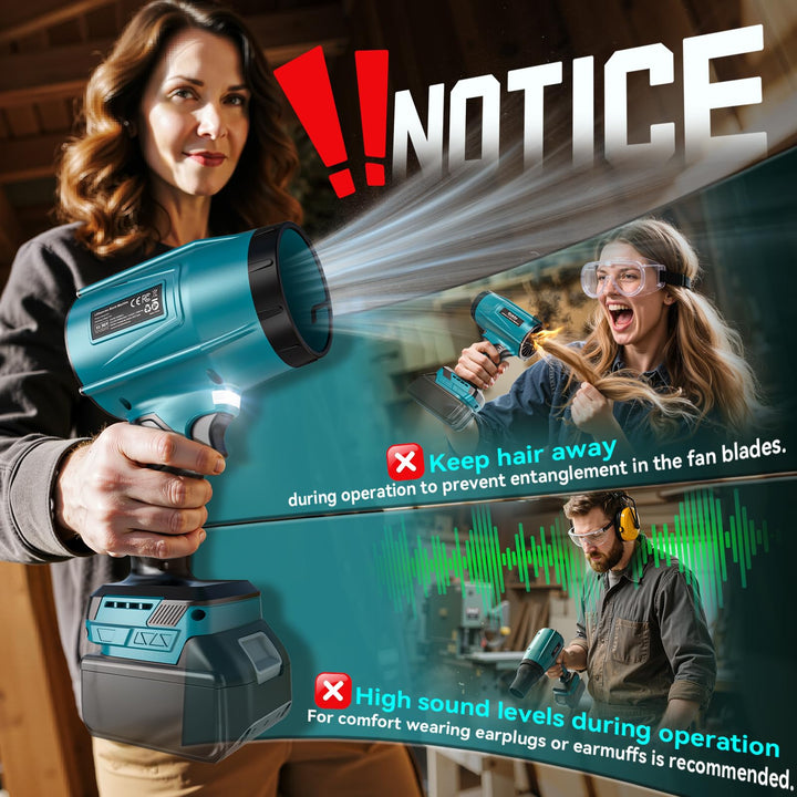 Akku-Gebläse bürstenlos 80.000 U/Min für Makita 18V mit 3 Düsen - Bild 8