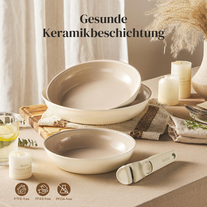 Keramik-Pfannenset 20/24/28 cm abnehmbarer Griff Induktion 6-teilig - Bild 6