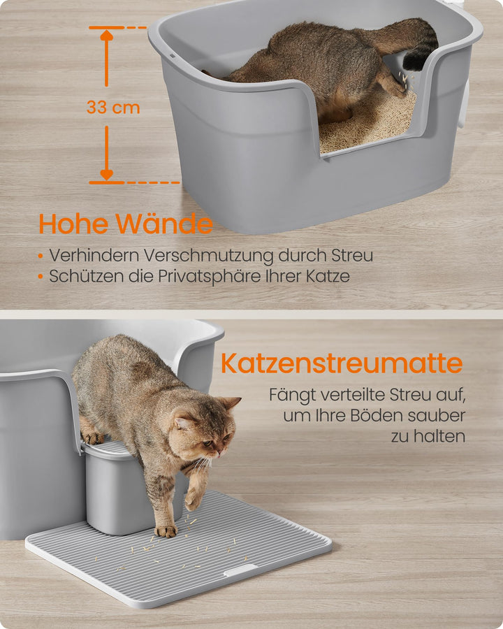 Katzentoilette Grosse Katzen 64x44x33 cm 4-in-1 Set hohe Seitenwände - Bild 6