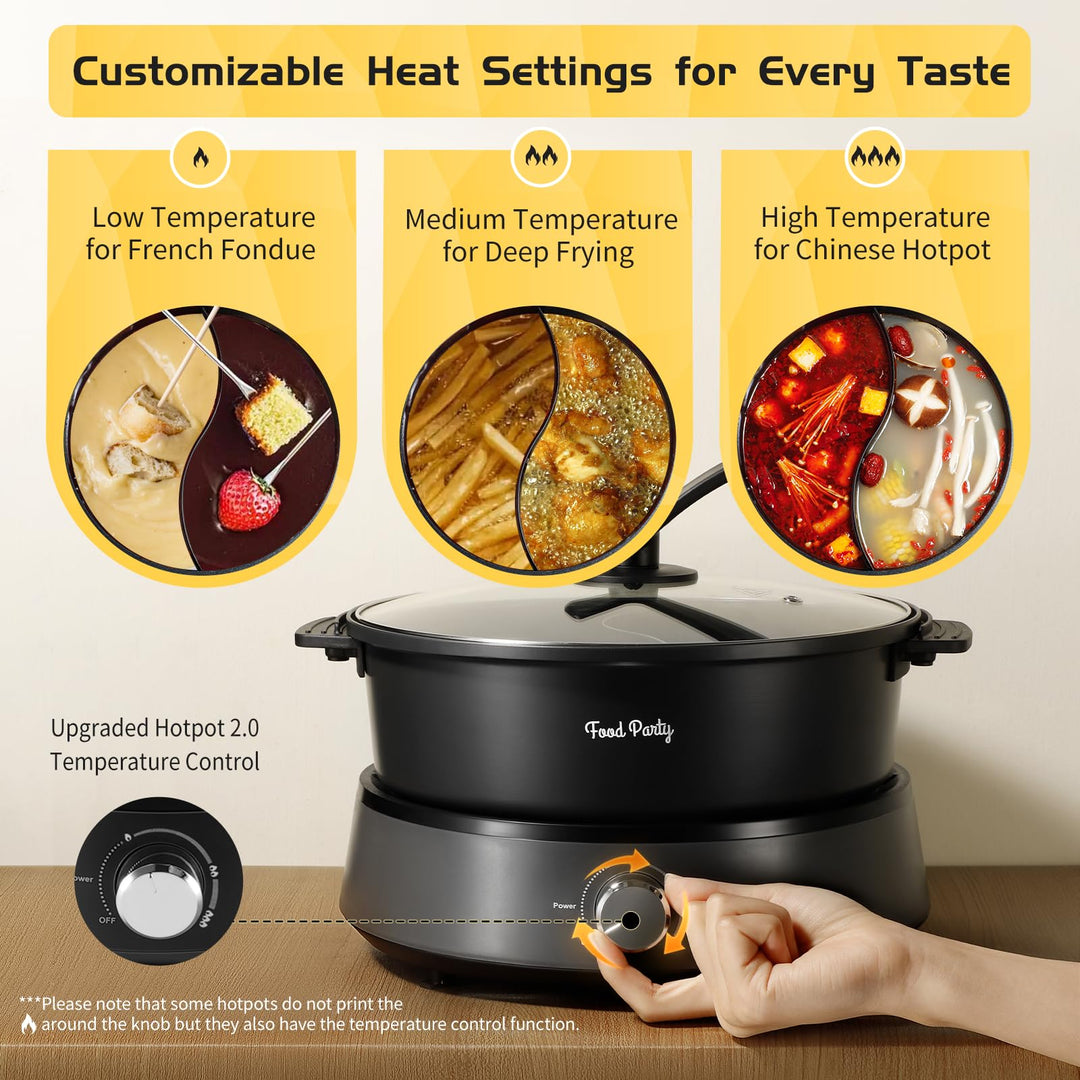Elektrischer Hot Pot 4L Doppelseitig mit Antihaftbeschichtung fuer 2-6 Personen - Bild 3
