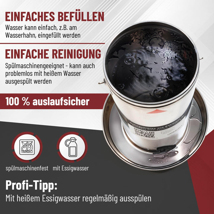 Hühnertränke Edelstahl 4L von oben befüllbar rostfrei - Bild 3