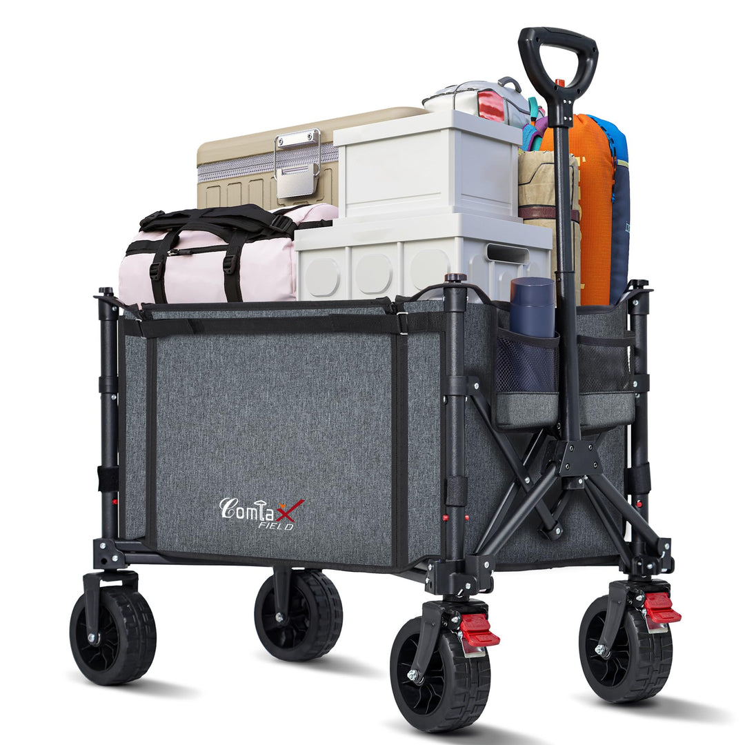 Bollerwagen faltbar 120L 100kg mit Bremsen und 360°-Rädern