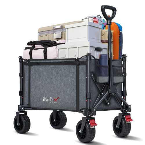Bollerwagen faltbar 120L 100kg mit Bremsen und 360°-Rädern