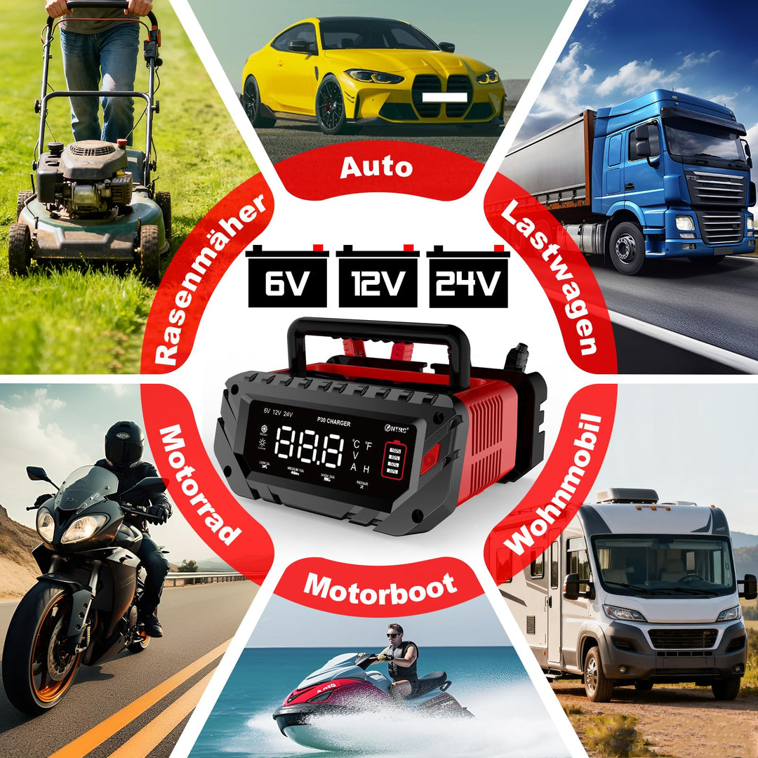 Batterieladegerät KFZ 6V/12V/24V 30A für Lithium und Blei-Säure - Bild 6