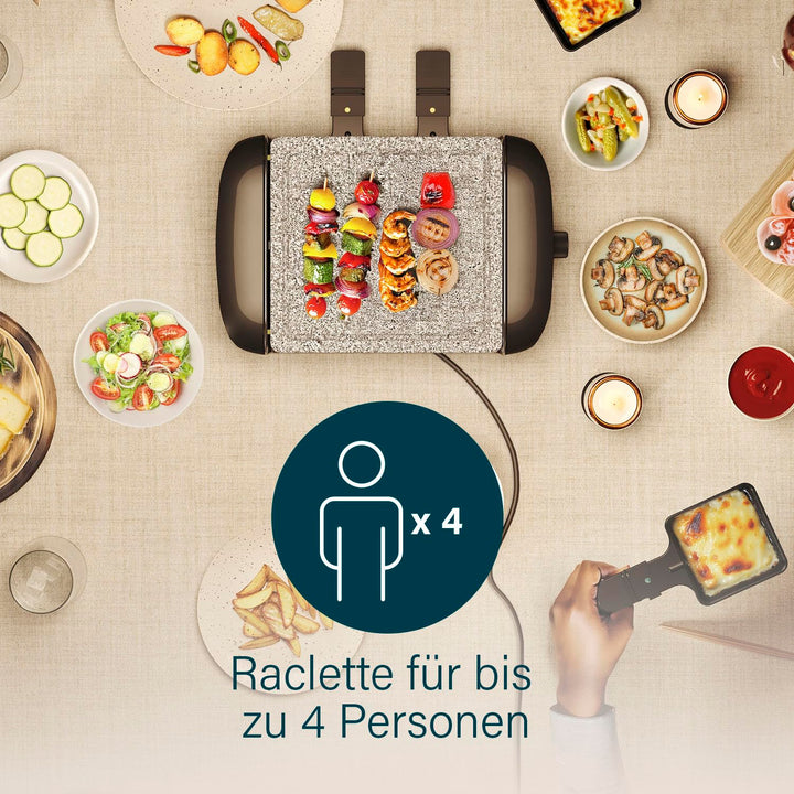 Raclette-Grill Steinplatte 21x21cm 600W fuer 4 Personen - Bild 7