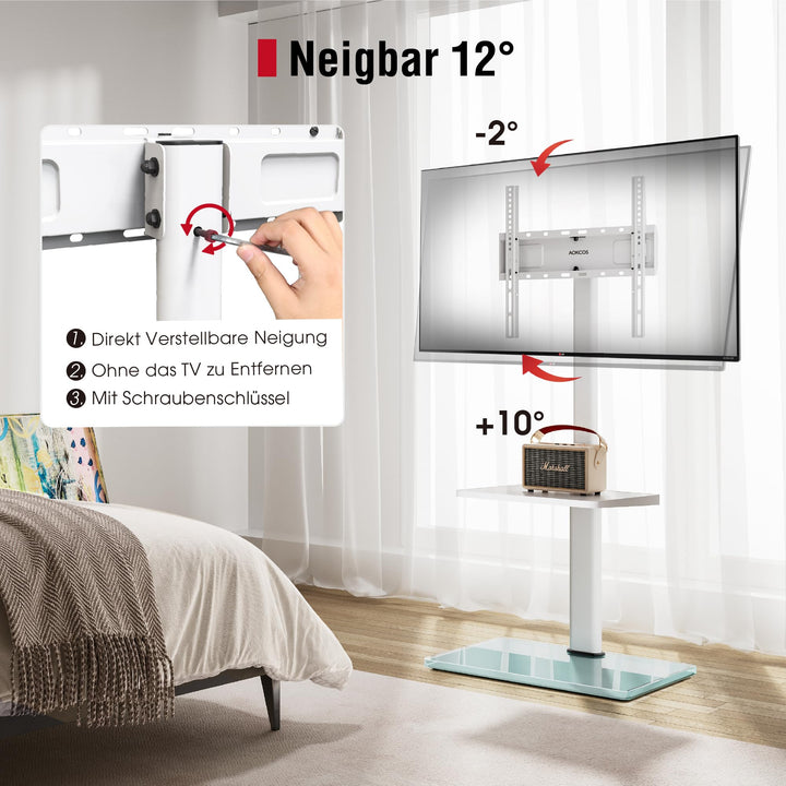TV Bodenständer höhenverstellbar schwenkbar für 32–70 Zoll bis 40 kg - Bild 2