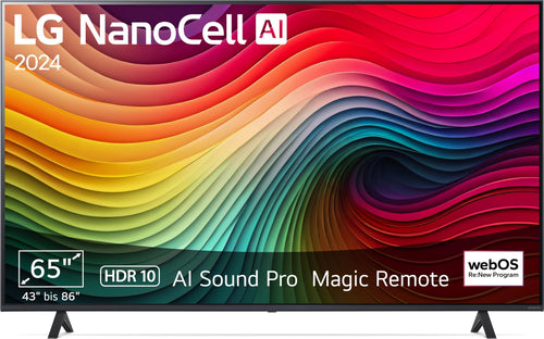 NanoCell 4K Fernseher 65 Zoll mit AI-Prozessor und webOS 24