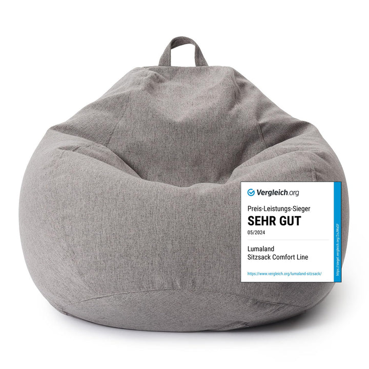 Sitzsack Indoor EPS-Perlen-Füllung 90x110x50cm 250L Hellgrau