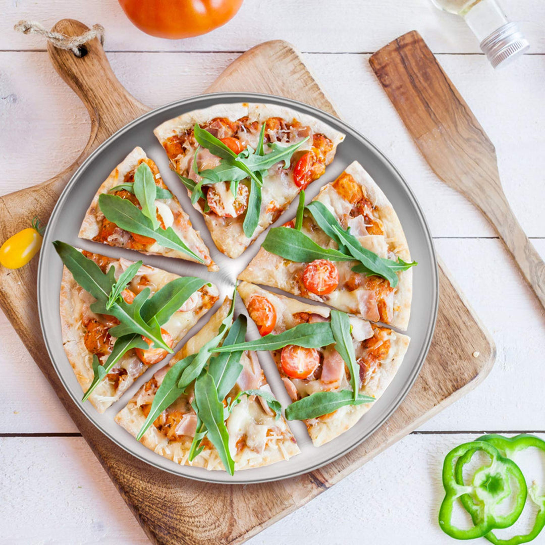 Pizzablech Edelstahl rund 30cm 4er-Set für Backofen - Bild 6