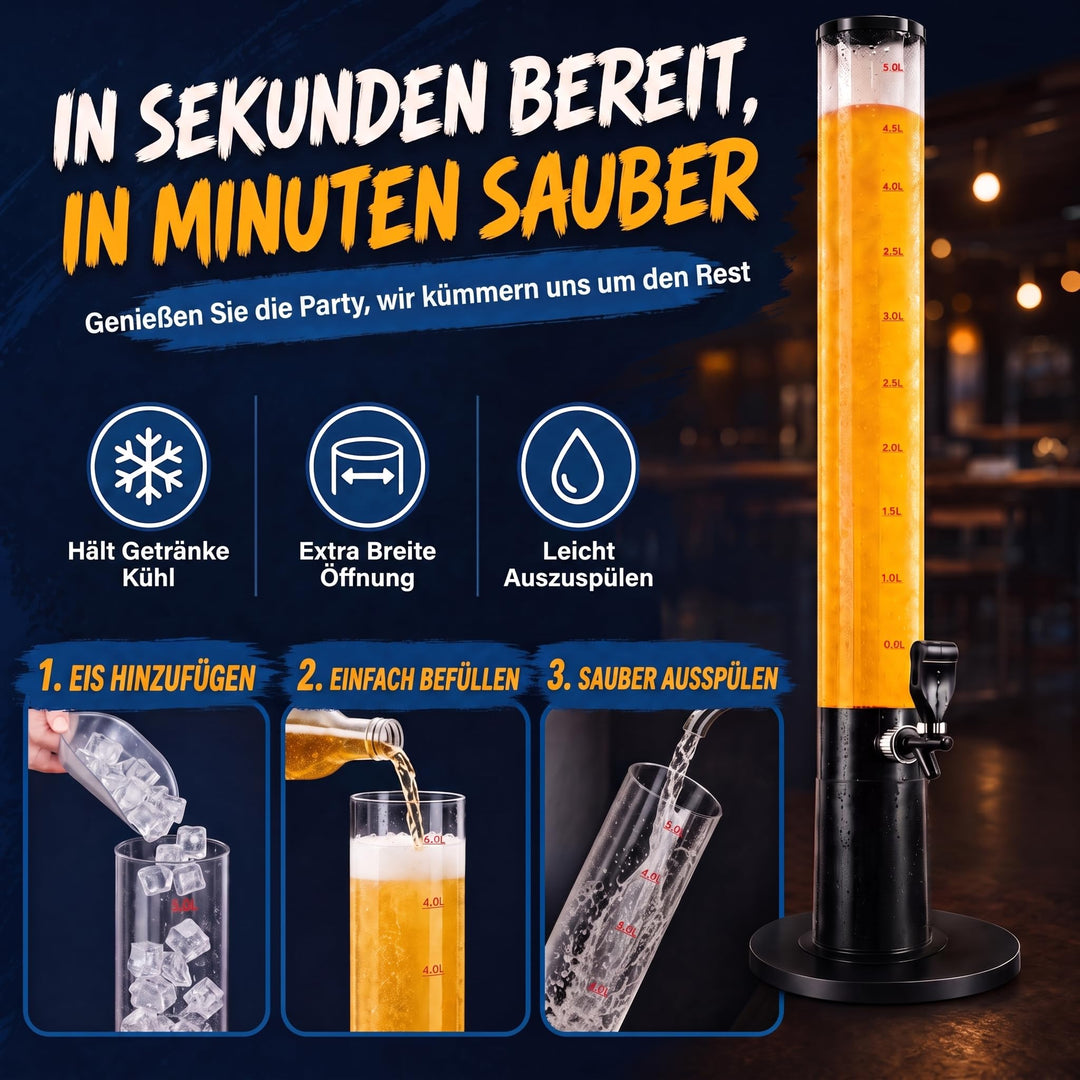 Bierzapfanlage 5L mit Eiskammer und Zapfhahn für Partys - Bild 5