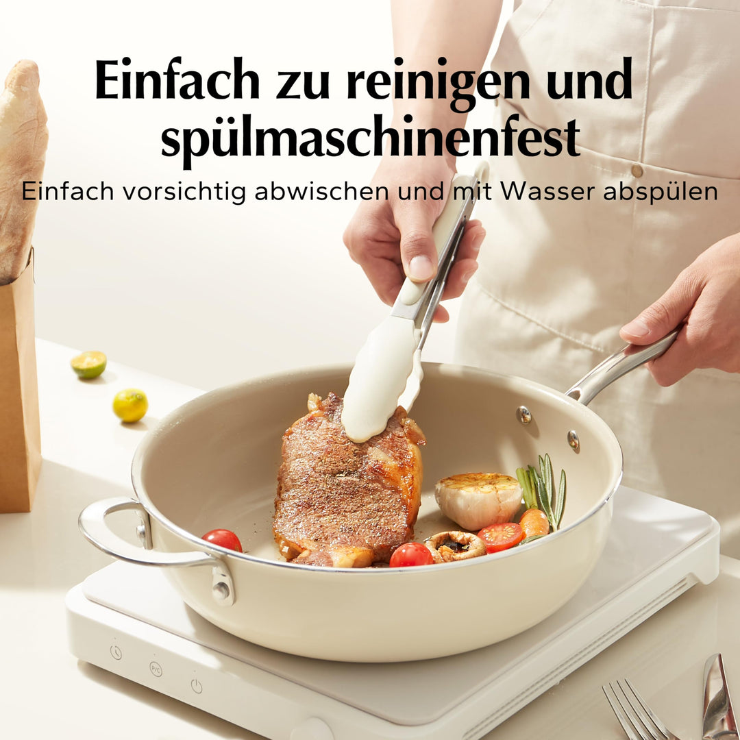 Bratpfanne 28cm Keramik Antihaft mit Deckel PTFE-frei Induktion - Bild 3