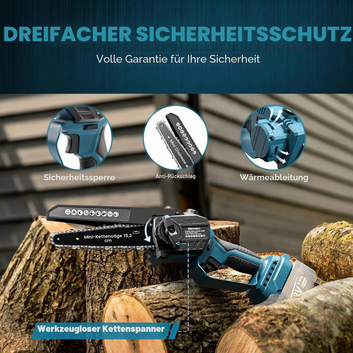 Akku-Kettensäge 6+8 Zoll bürstenlos für Makita 18V ohne Akku - Bild 4