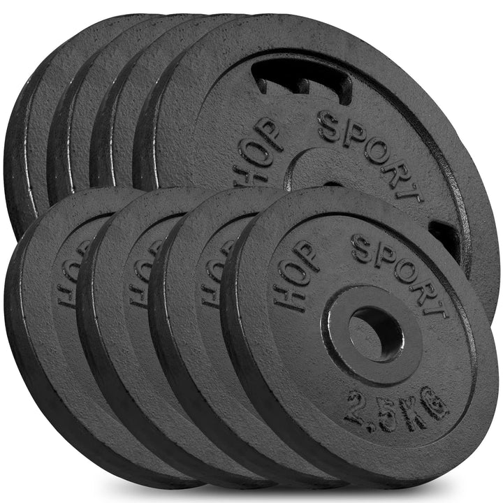 Gusseisen Hantelscheiben Set 30 kg 4x2,5 kg + 4x5 kg 31 mm Bohrung
