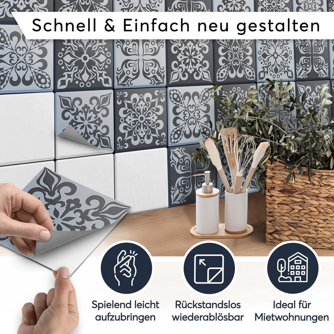 Fliesenfolie Mosaik selbstklebend 10x10 cm 36er-Set für Bad und Küche - Bild 2