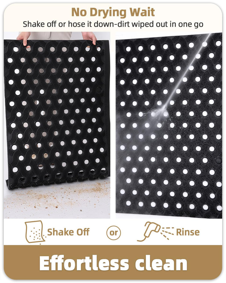 Fussmatte Aussen TPE geruchsfrei rutschfest 60x90cm Schwarz - Bild 8