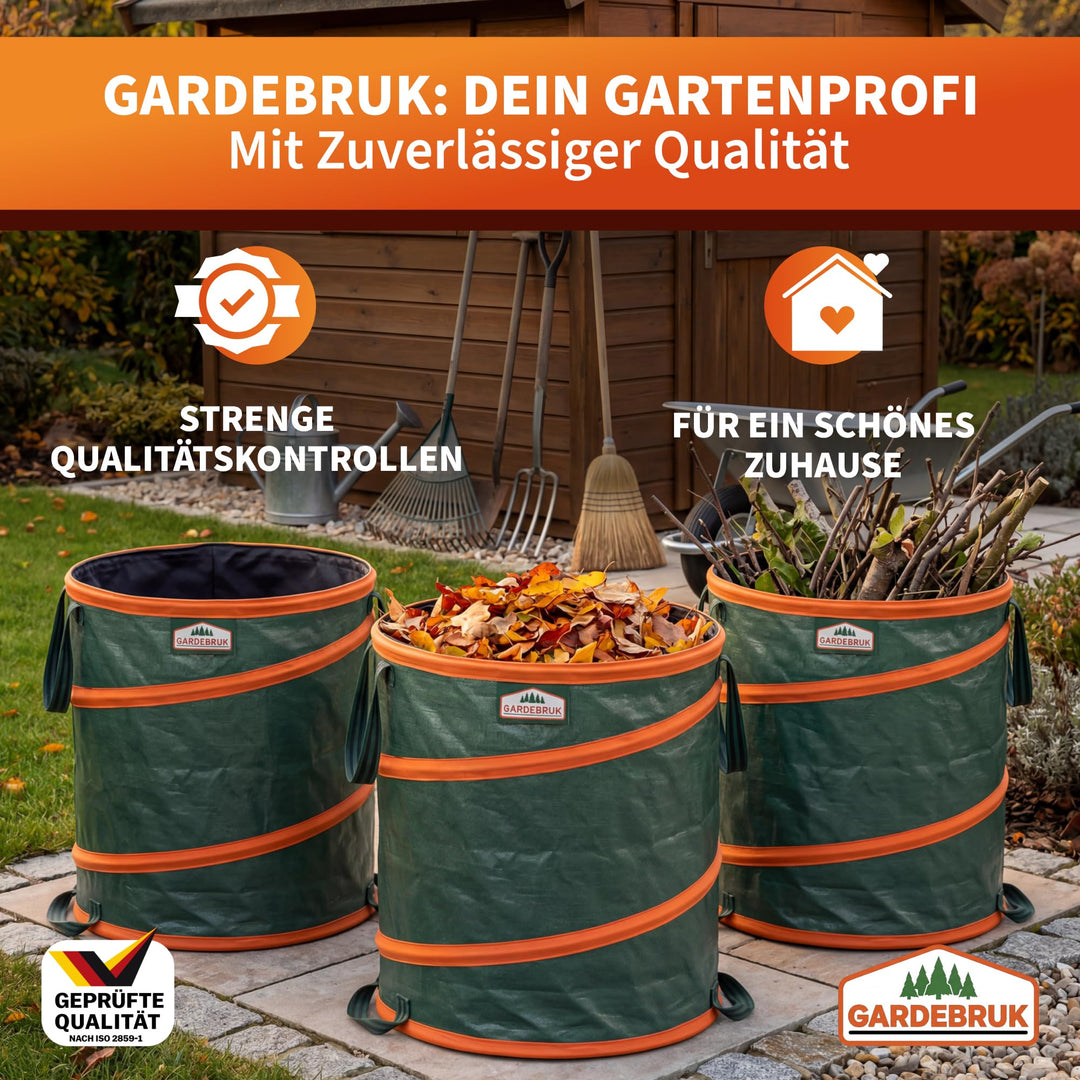 Gartenabfallsack Pop-Up 3er-Set 165 L Polyethylen mit Kordel - Bild 8