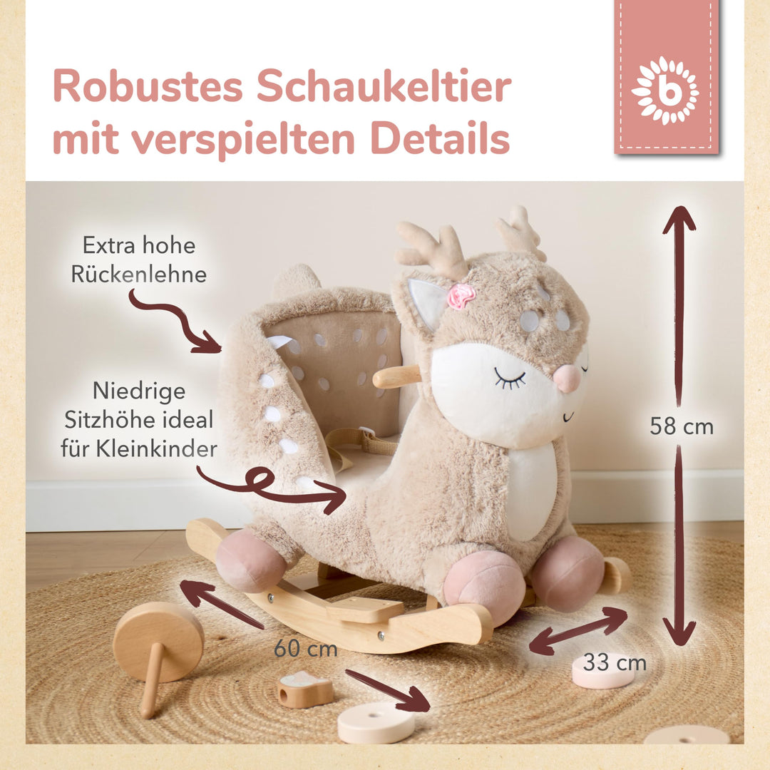 Schaukeltier Reh Plüsch mit Sicherheitsgurt 60 cm ab 9 Monate - Bild 5