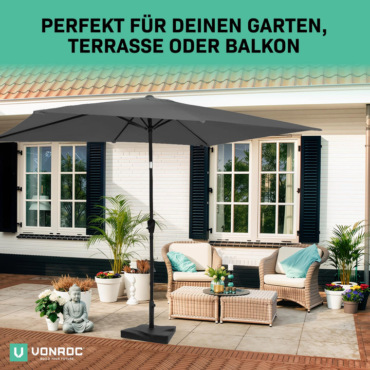 Sonnenschirm rechteckig 200x300 cm knickbar mit Kurbel UV50+ - Bild 6